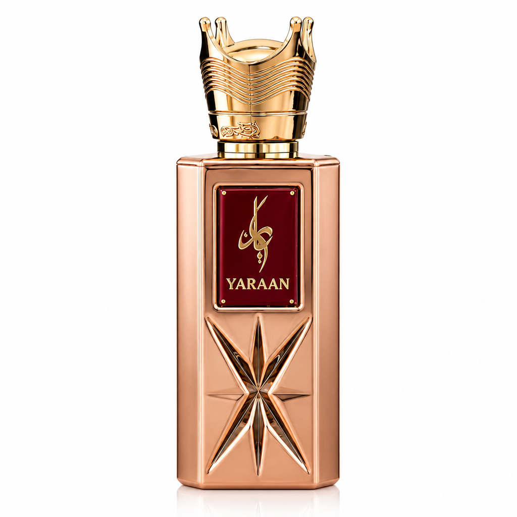 Yaraan - flacone bronzato con corona dorata