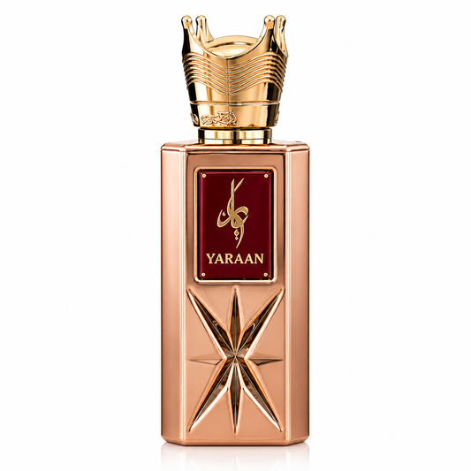 Yaraan - flacone bronzato con corona dorata